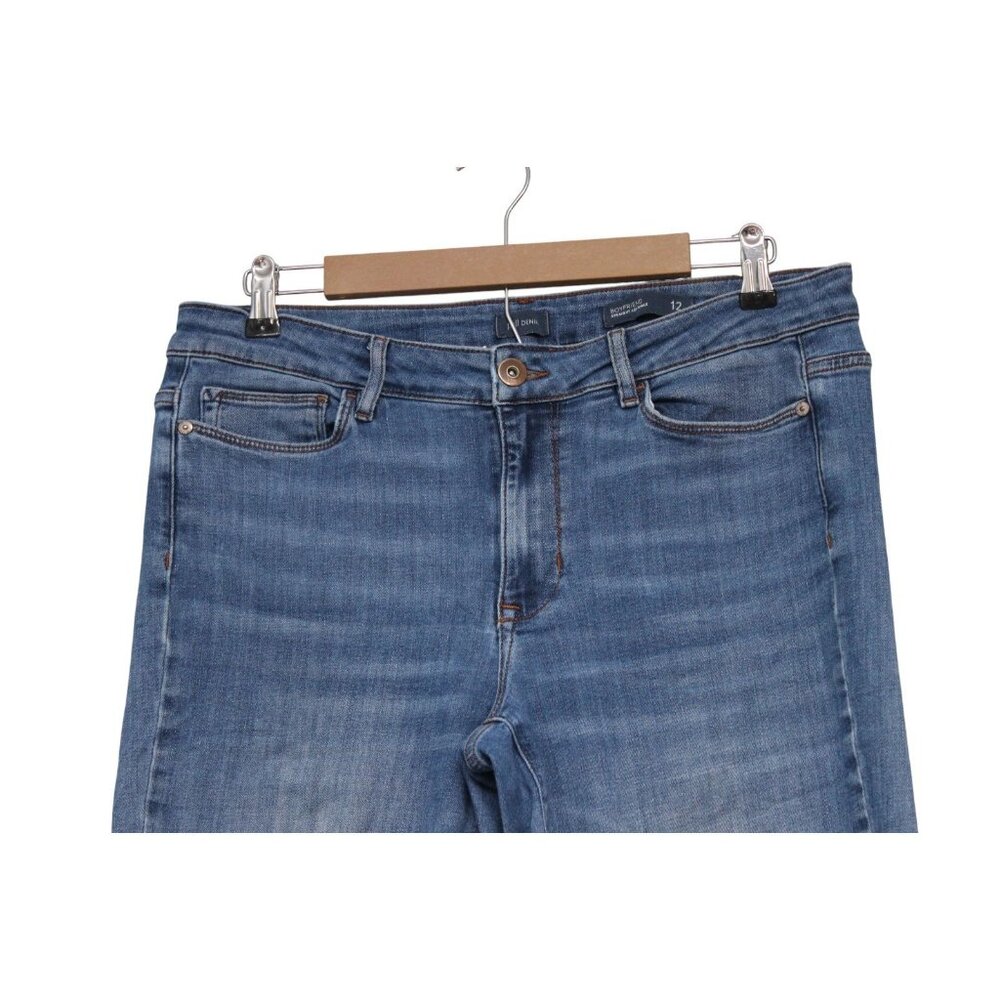 J Jill Jeans Size 12 Boyfriend Straight Leg Ankle Blue Stretch Denim Preppy - Picture 2 of 12